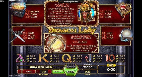 Dragon Lady Pokie ScreenShot #2